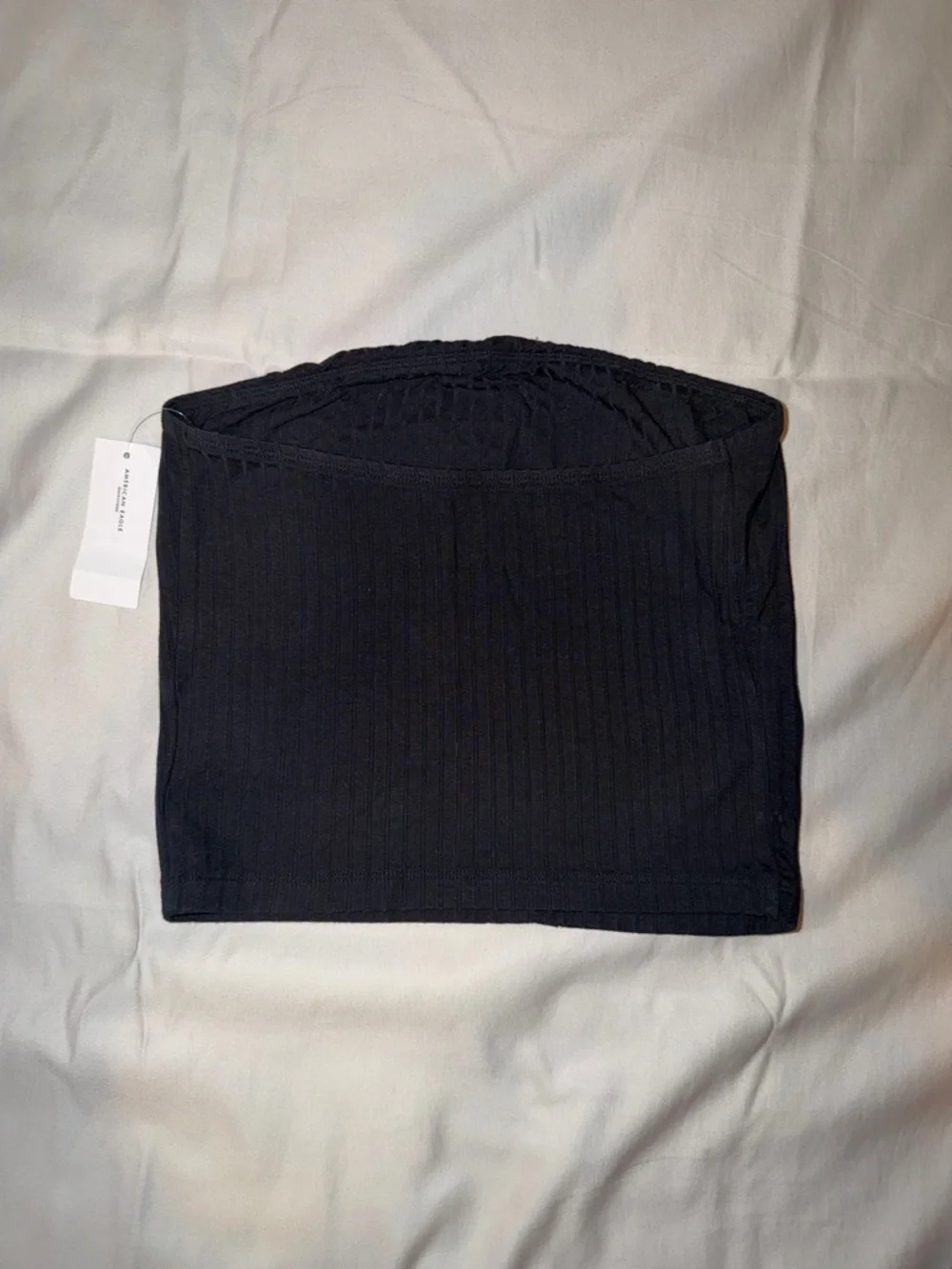 American Eagle Outfitters‎ Black Ribbed Strapless Tube Top - Picture 2 of 6